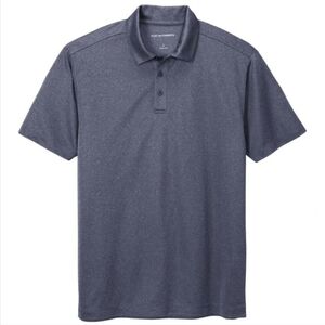 Port Authority Men's Navy Heathered Silk Touch Performance Polo - New With Tags